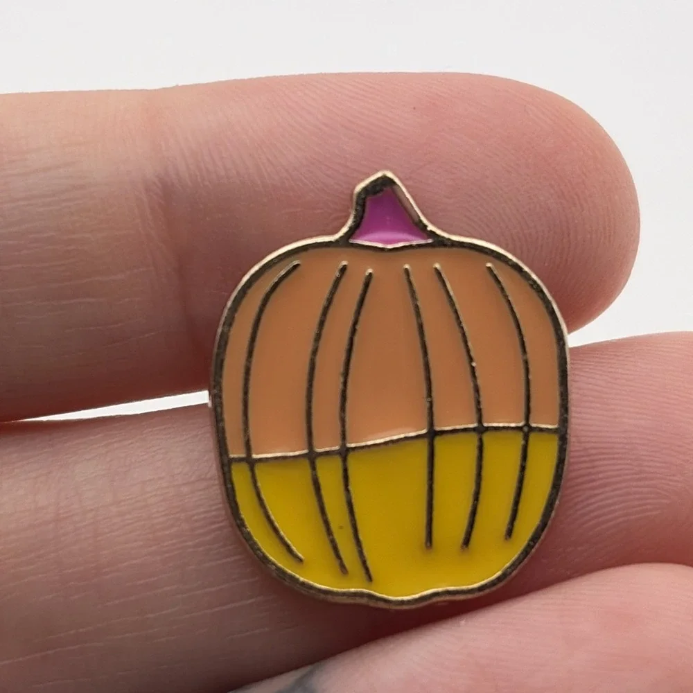 Multi Color Enamel Pumpkin Cute Cartoon Halloween Fall Lapel Hat Pin